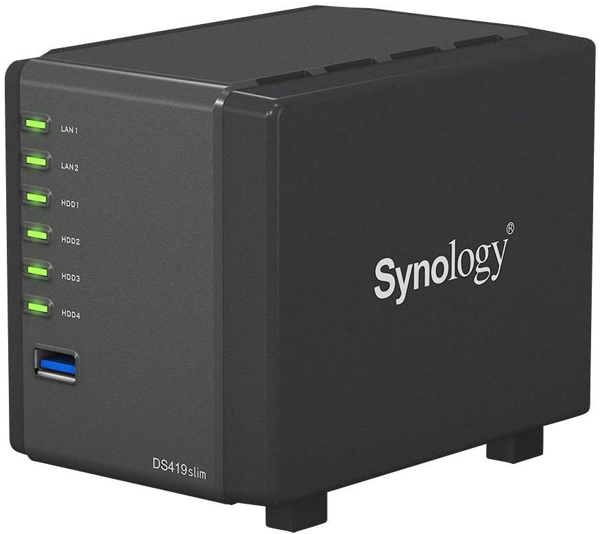 Synology DiskStation DS419slim NAS server casing 4 Bay DS419slim-3