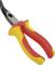 A yellow-red VDE-approved pliers with insulated handles, suitable for electrical work.
