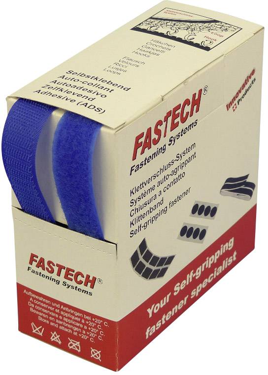 FASTECH® B20-STD042605 Hook-and-loop tape sew-on Hook and loop pad (L x W) 5 m x 20 mm Blue 5 m-1