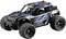 A remote-controlled toy car in a robust design with large, treaded tyres. The car is black with blue accents.