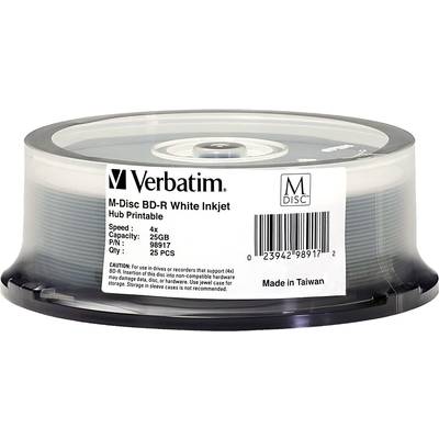 Verbatim 98917 Blank M-Disc Blu-ray DVD 25 GB 25 pc(s) Spindle Printable