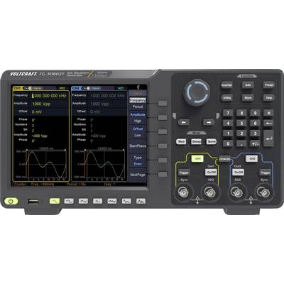 VOLTCRAFT FG-30802T Function generator 1 µHz - 80 MHz 2-channel Arbitrary, Noise, Pulse, Rectangle, Sinus, Triangle Manu