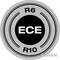 'R6 R10 ECE' certification seal with a black circle on a grey background. Brand name in the bottom right.