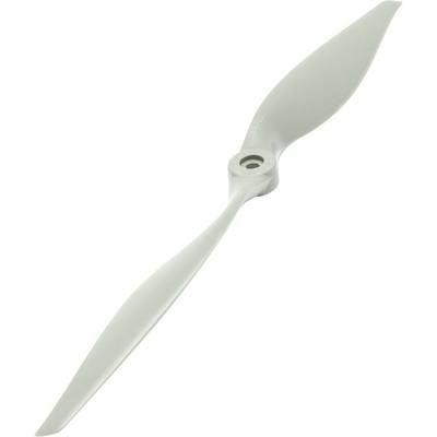 Grey two-bladed plastic propeller, suitable for model aircraft or drones.