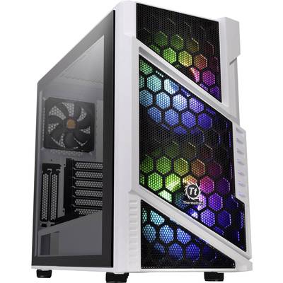 Thermaltake Commander C31 TG Midi tower PC casing, Game console casing White, Black 2 built-in LED fans, Built-in fan, Window, LC compatibility, Dust filter,