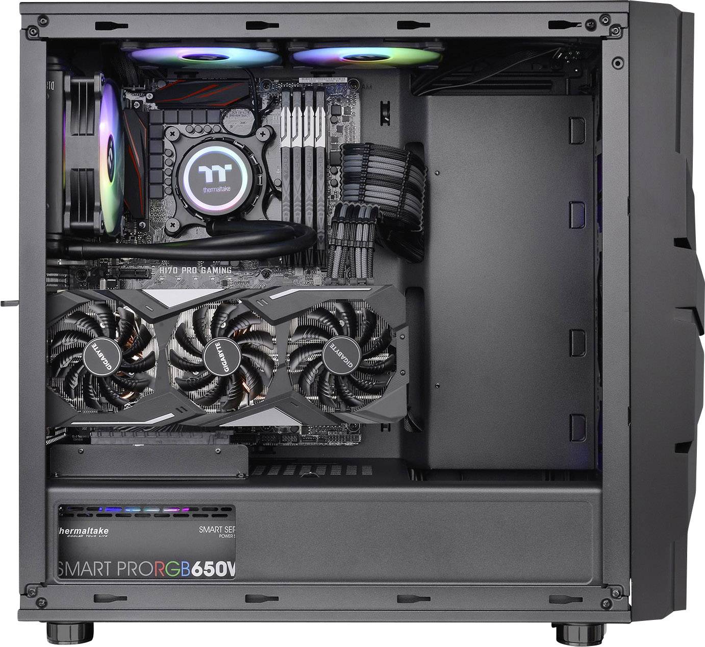 Thermaltake Commander C33 TG Midi tower PC casing, Game console casing Black 2 built-in LED fans, Built-in fan, LC compa-13