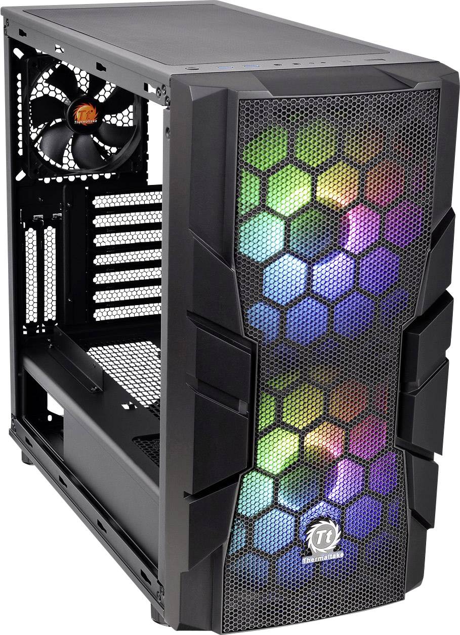 Thermaltake Commander C33 TG Midi tower PC casing, Game console casing Black 2 built-in LED fans, Built-in fan, LC compa-4