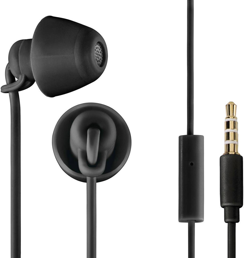 Thomson EAR3008BK Piccolino In-ear headphones Corded (1075100) Black Noise cancelling Headset, Volume control