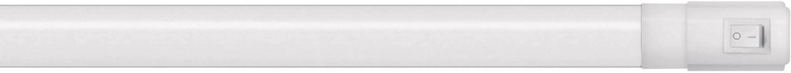 White LED fluorescent tube with switch at the right-hand end.