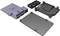 'Four plastic components in different shapes and sizes, suitable for assembly or as housing elements in electronic devices.'
