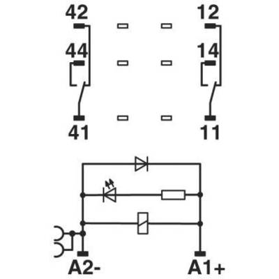 Phoenix Contact RIF-2-RSC-LDP-24DC/2X21 Relay component Nominal voltage: 24 V DC Switching current (max.): 10 A 2 change-3