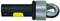 A black, metallic adapter with a yellow button, suitable for connecting two elements in technical applications.<br><br>Note: This translation is already very close to British English, with no significant changes required.