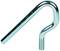 L-shaped metal screw hook with a rounded, curved end and thread on the straight side. Suitable for fixing or hanging.