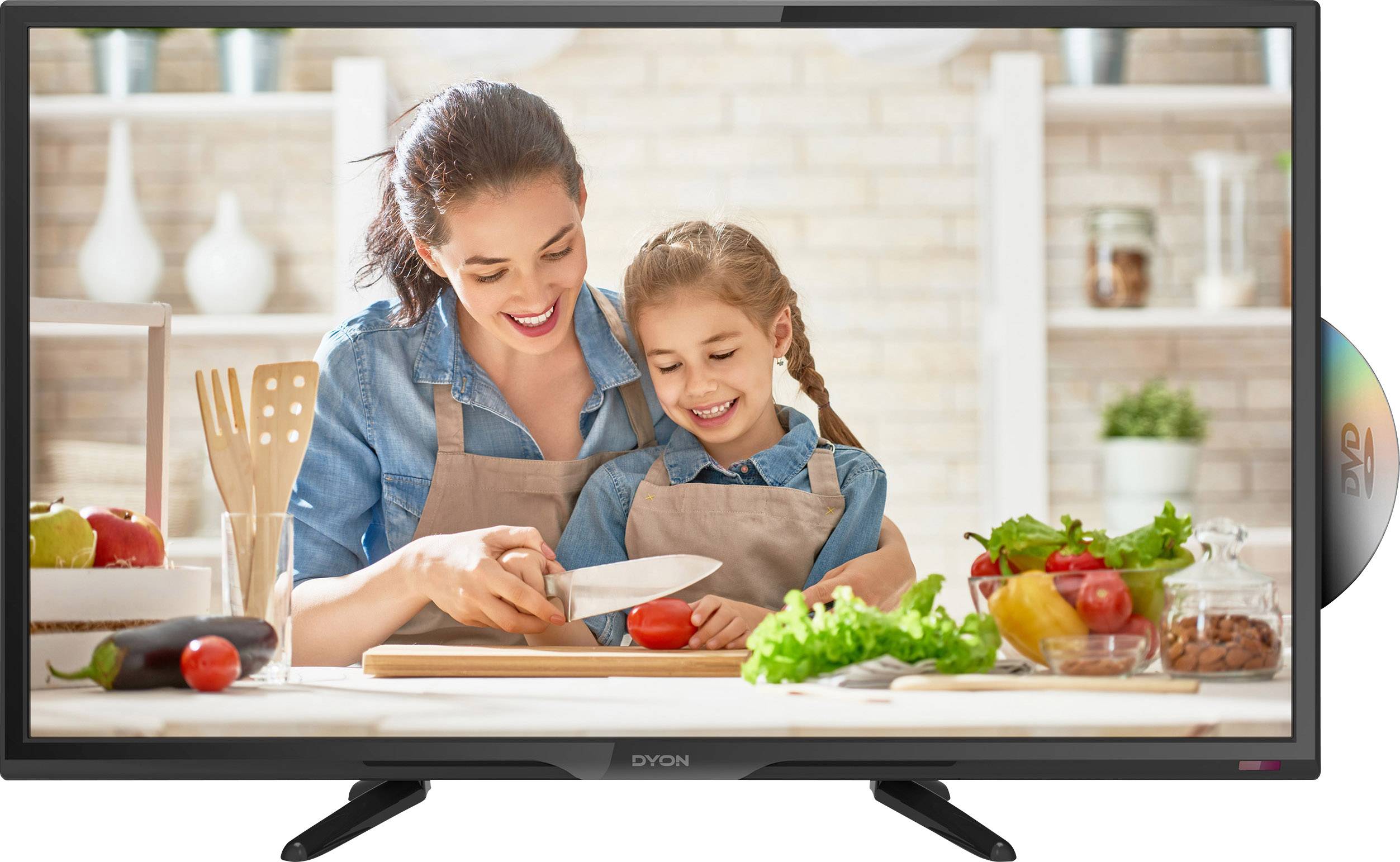 Dyon Sigma 24 DVD LED TV 60 cm 23.6 inch EEC A+ (A++ – E) DVB-T2, DVB-C, DVB-S, HD ready, DVD player, CI+ Black