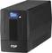 An uninterruptible power supply with a digital display showing '220V', brand FSP. Device in black colour.