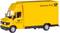 A yellow delivery van with the inscription 'Deutsche Post' and the Post logo. The vehicle is a model of a postal service vehicle.