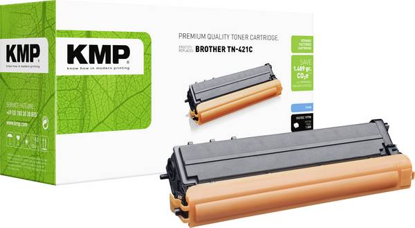 KMP Toner cartridge replaced Brother TN-421C, TN421C Compatible Cyan 1800 Sides B-T99