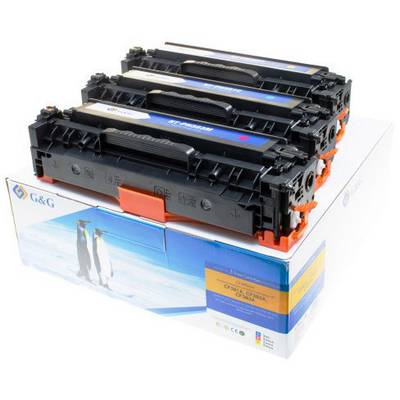 Three black toner cartridges on a G&G packaging with a penguin design.