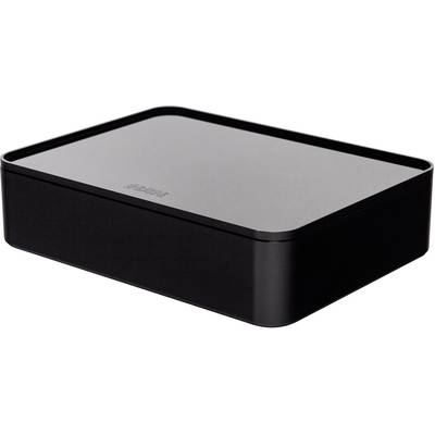 Black, rectangular router with rounded corners on a white surface. No visible buttons or ports.