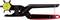 Punch pliers by Toolcraft in black and red with a yellow rotary wheel for various hole sizes.
