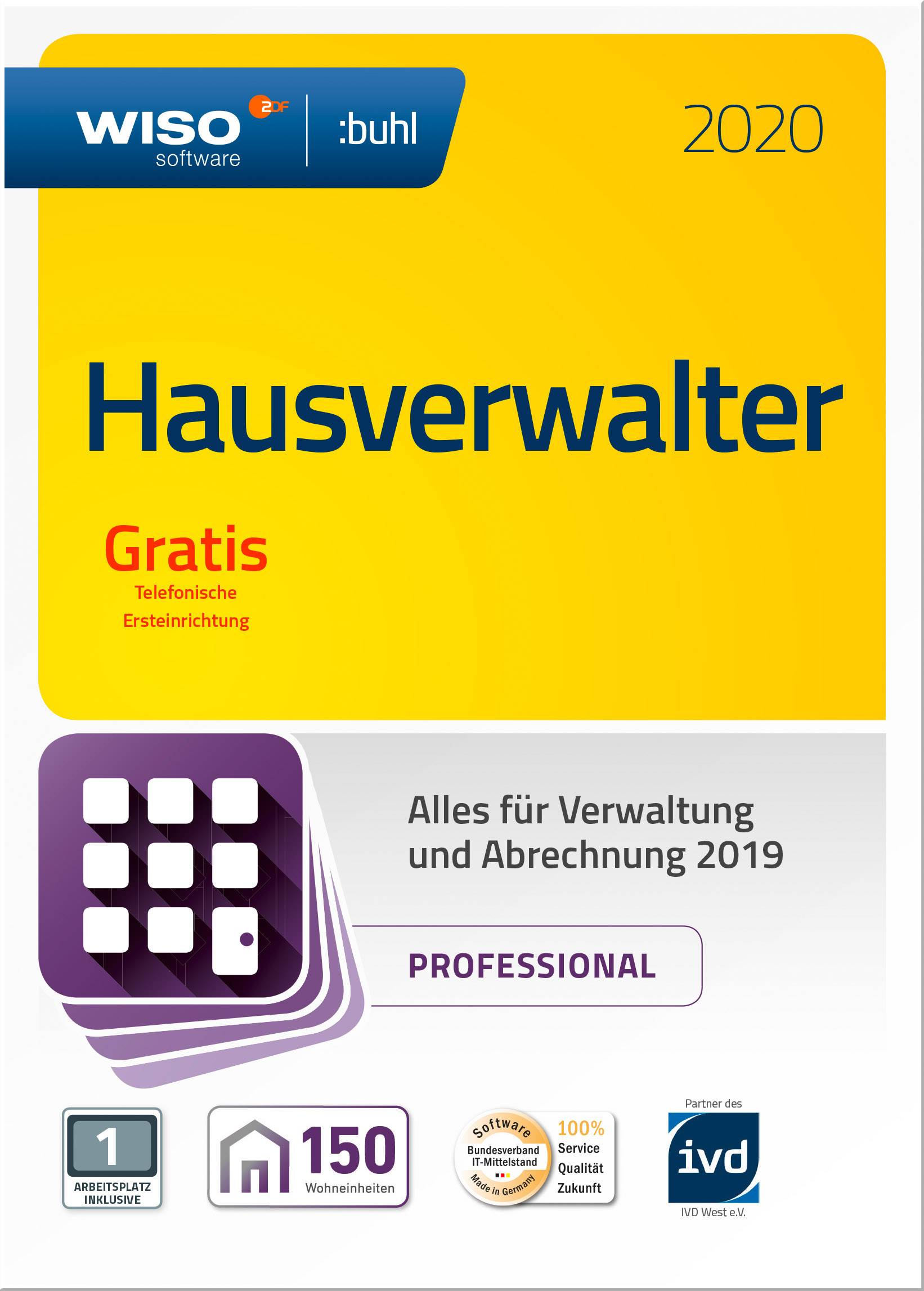 WISO Hausverwalter Professional 2020 Full version, 1 license Windows Finance & Accounting