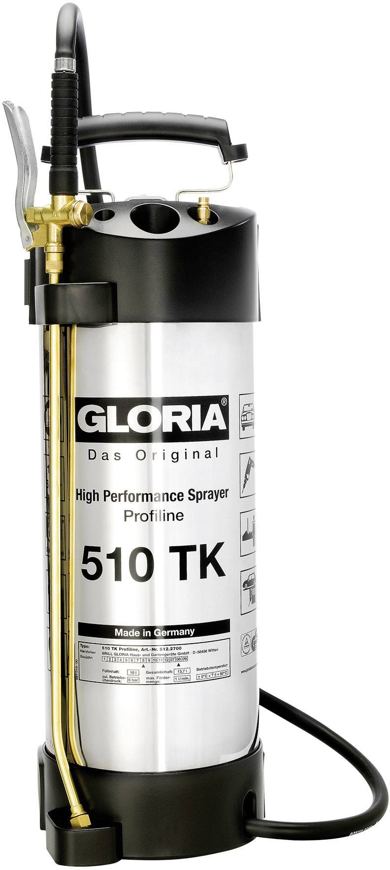 Gloria Haus und Garten 000512.2700 510 TK Profiline Pump pressure sprayer 10 l