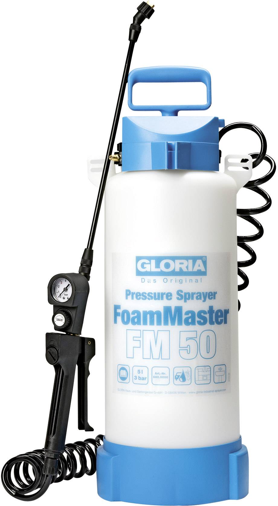 Gloria Haus und Garten 000660.0000 FoamMaster FM 50 Pump pressure sprayer 5 l