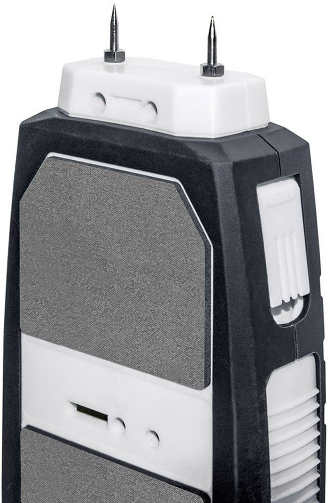 A black and white electrical device with two metal probes at the top, likely a tester or measuring instrument.