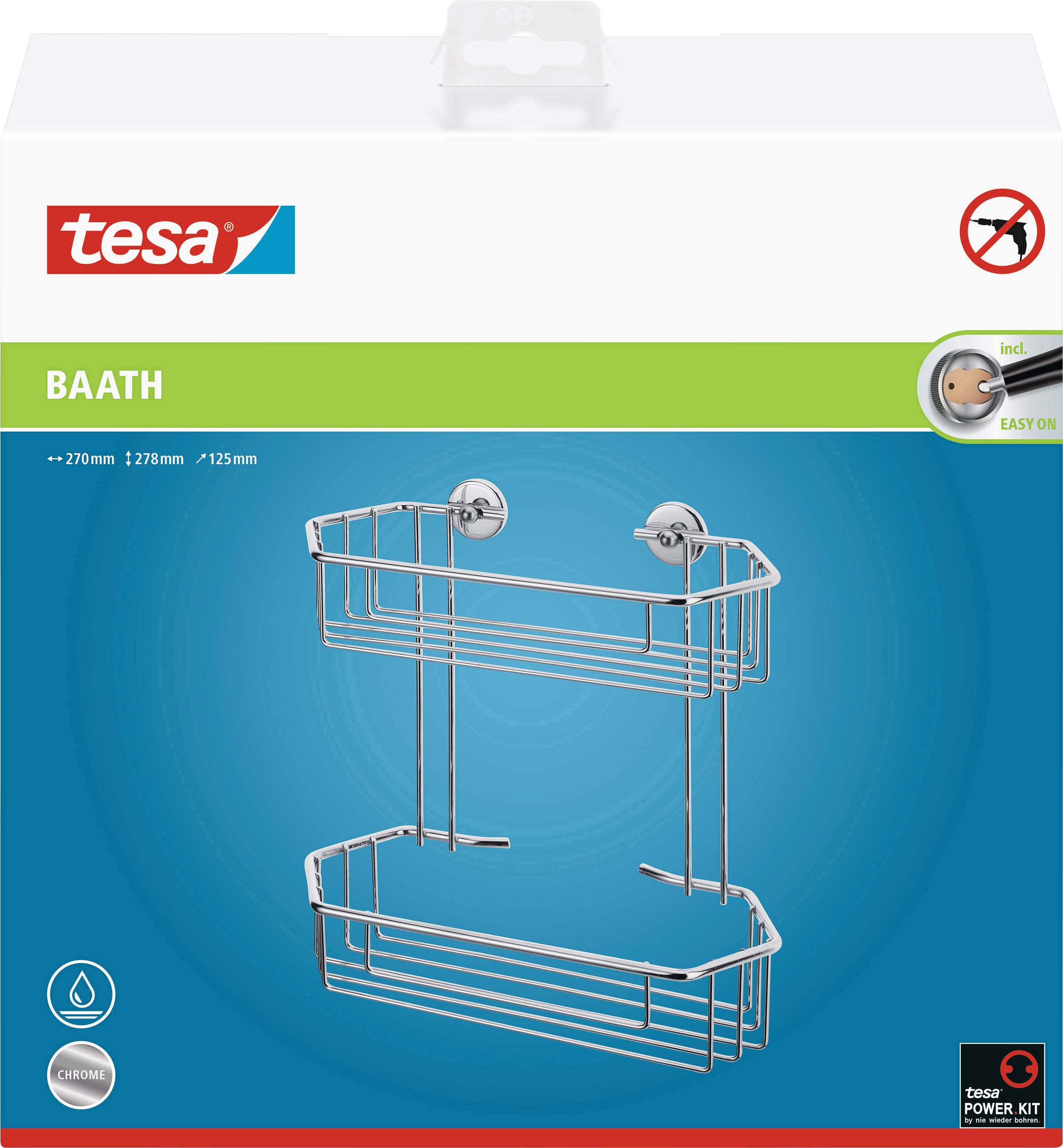 tesa 40219-00000-00 baath Plus Shelf Adhesive Chrome (glossy)-5
