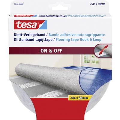 tesa Tesa Self-adhesive hook-and-loop tape stick-on  (L x W) 25 m x 50 mm White 1 pc(s)