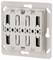 A grey, rectangular flush-mounted switch with four narrow vertical apertures, suitable for electrical installations.