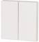 A double light switch in white. Suitable for controlling electrical devices inside buildings.