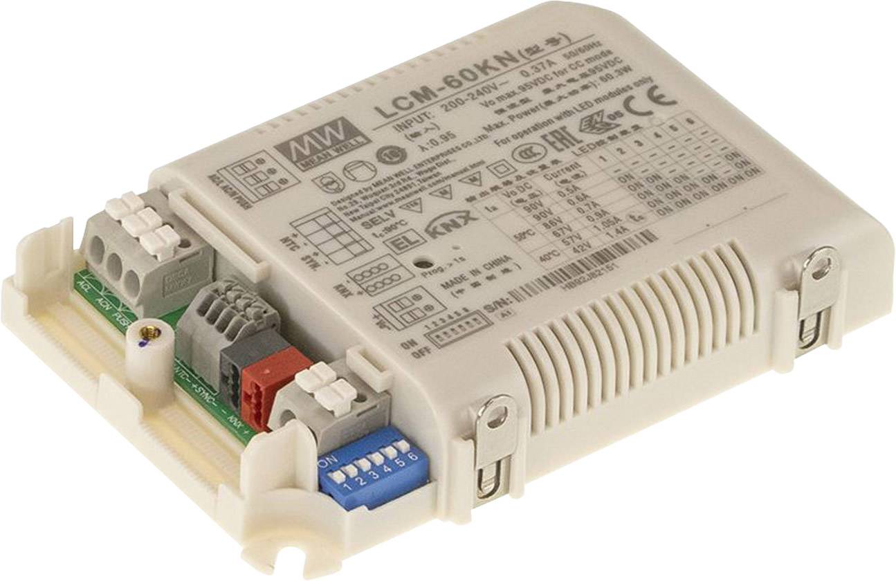 MW Mean Well LCM-60KN LED driver Constant current 60.3 W 500 - 1400 mA 2 - 90 V DC dimmable 1 pc(s)