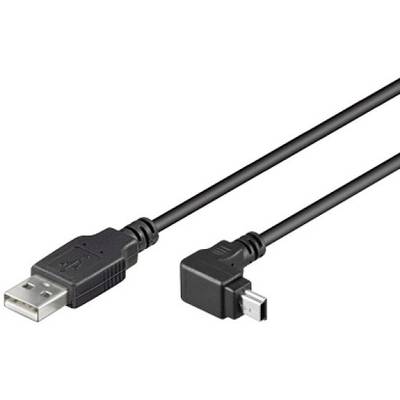 TECHly USB cable USB 2.0 USB-A plug, USB Mini-A plug 1.80 m Black Shielded ICOC-MUSB-AA-018ANG-0