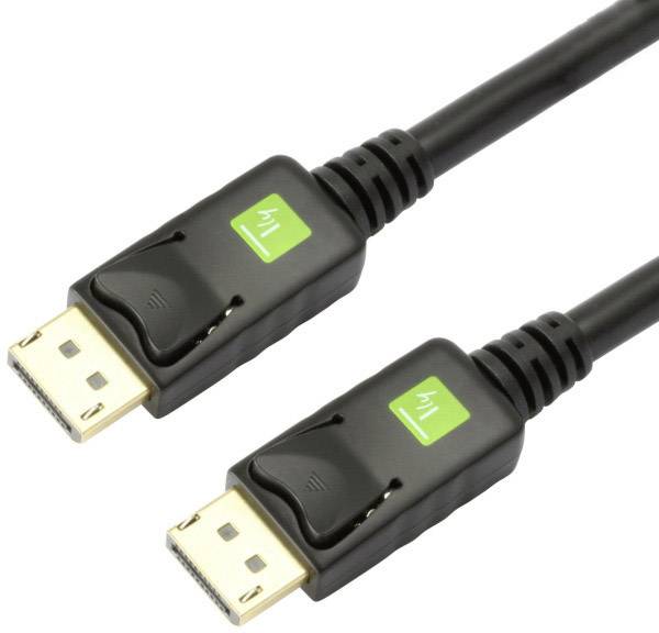 TECHly DisplayPort Cable DisplayPort plug 0.50 m Black ICOC-DSP-A-005 Shielded DisplayPort cable-0