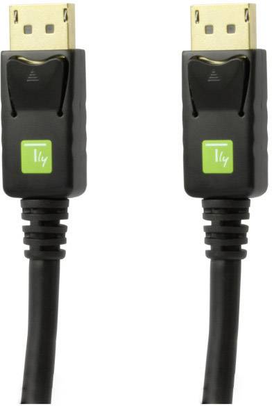 TECHly DisplayPort Cable DisplayPort plug 0.50 m Black ICOC-DSP-A-005 Shielded DisplayPort cable-2