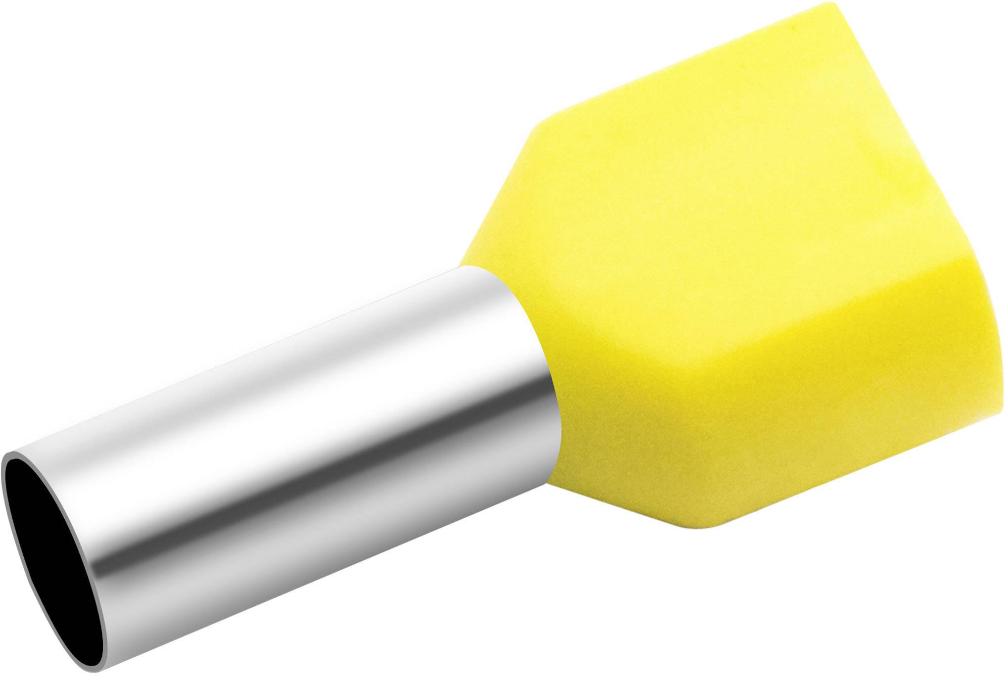 TRU COMPONENTS T1906C158 Twin ferrule 6 mm² Partially insulated Yellow 25 pc(s)-1