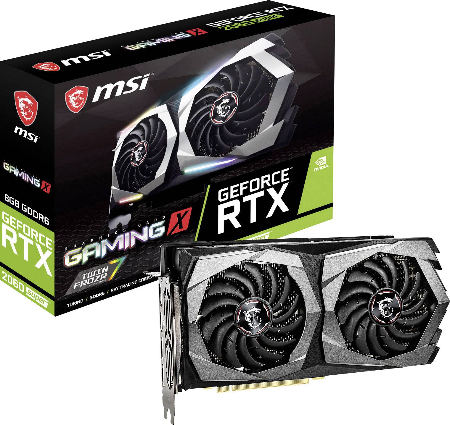 MSI Gaming GPU Nvidia GeForce RTX2060S SUPER Gaming X 8 GB GDDR6 RAM PCIe x16 HDMI™, DisplayPort