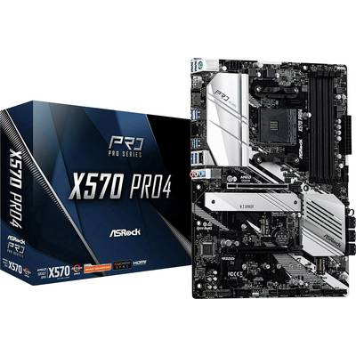 ASRock X570 Pro 4 Motherboard PC base AMD AM4 Form factor (details) ATX Motherboard chipset AMD® X570