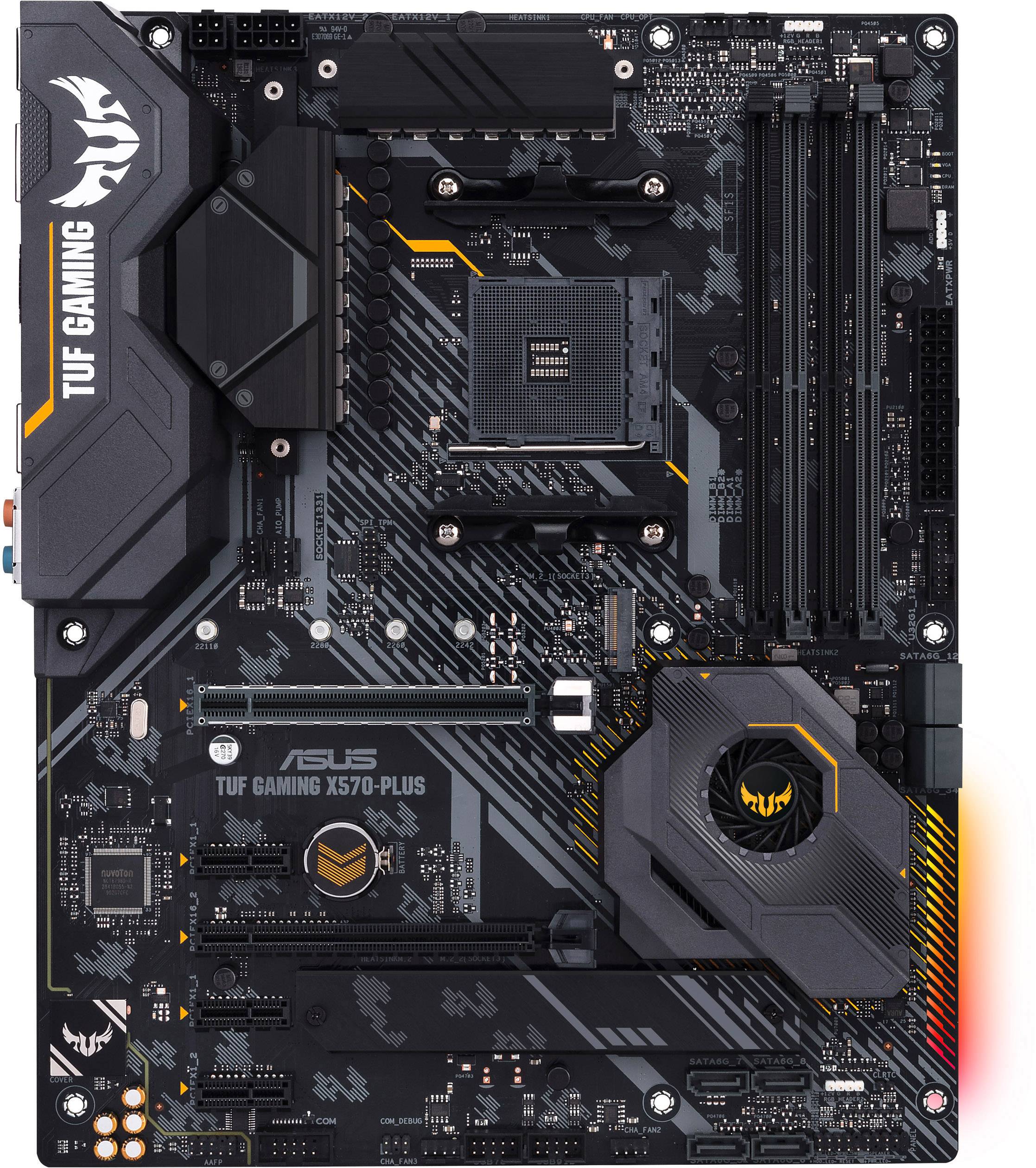 Asus TUF Gaming X570-Plus Motherboard PC base AMD AM4 Form factor (details) ATX Motherboard chipset AMD® X570-4