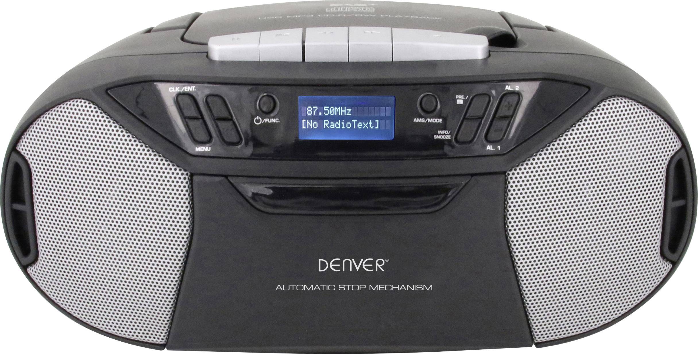 TDC-250 Radio CD player DAB+, FM AUX, CD, Tape, USB Black | Conrad.com