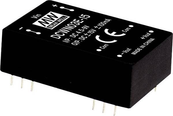 MEAN WELL DCWN03A-12 DC/DC converter (module) 125 mA 3 W No. of outputs: 2 x Content 1 pc(s)