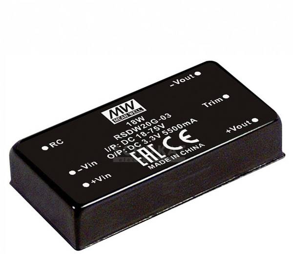 MEAN WELL RSDW20F-12 DC/DC converter 1.67 A 20 W No. of outputs: 1 x Content 1 pc(s)