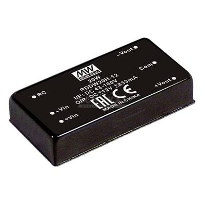 MW Mean Well RDDW20H-12 DC/DC converter 1.833 A 20 W No. of outputs: 2 x Content 1 pc(s)