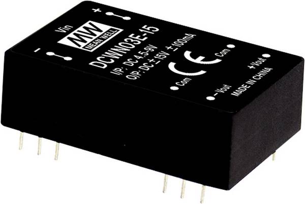 MEAN WELL DCWN03C-12 DC/DC converter (module) 125 mA 3 W No. of outputs: 2 x Content 1 pc(s)