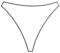 Simple black and white line drawing of a pair of underwear or a thong, minimalist and without intricate details.