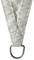 Triangular sail cloth with a metal ring at the top; close-up shot revealing stitching and material texture.