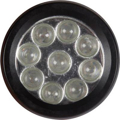 'LED lamp with eight round LEDs in a black housing'