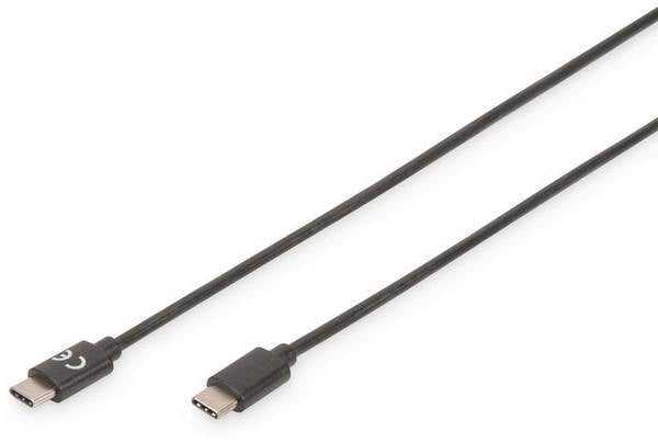 Digitus USB cable USB 2.0 USB-C® plug, USB-C® plug 3.00 m Black Flexible, Metal foil shield, Braided shield, Shielded, double shielding, incl. USB AK-300138-030-S