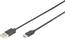 Digitus USB cable USB 2.0 USB-C® plug, USB-A plug 1.00 m Black Flexible AK-300154-010-S